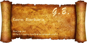 Gern Barbara névjegykártya