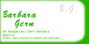 barbara gern business card